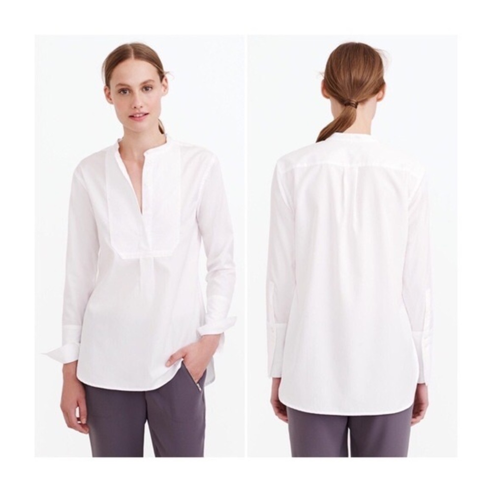 J.Crew Apron Bib Front Tuxedo Shirt 12
